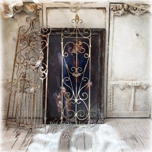 Heatwave - Old and large window grille, wrought iron door - Provence Pays d&#39;Aix style - Shabby Chic - Dollhouse 1/12th - OOAK