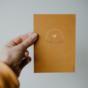 Herzlichen Glückwunsch • Postkarte • Gräser • braun •
