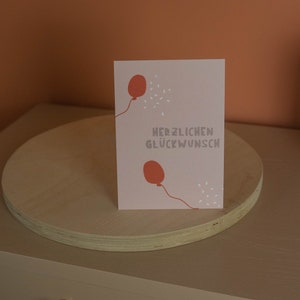 Carte de vœux « Congratulations Balloon » sur papier coton massif •