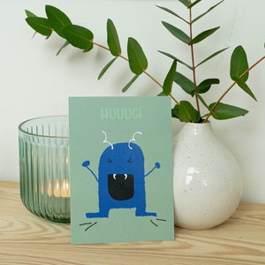 Grußkarte "Monster Hug" auf festem Baumwollpapier •