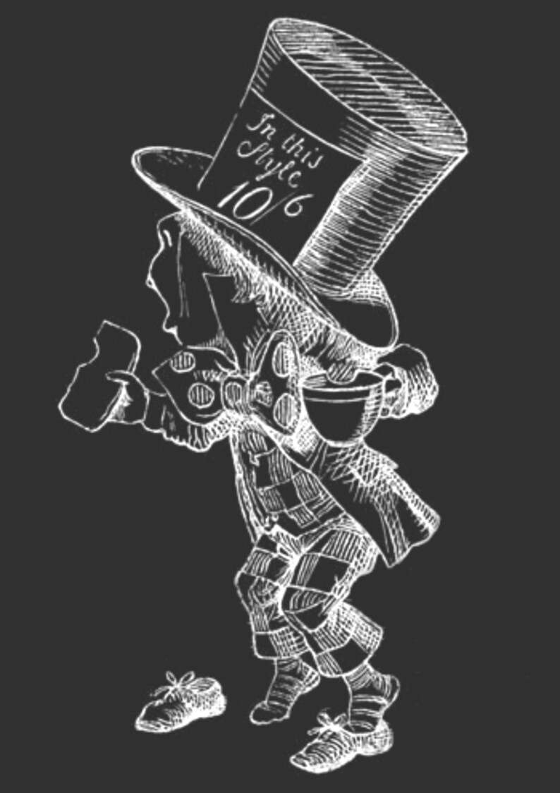 Black and White Wall Art Nursery Wall Art Alice in Wonderland Print Vintage Room Decor Set of 3 White Rabbit Mad Hatter