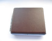 Silver Tone Cigarette Case with faux Soft Leather Covering, Vintage Cigarette Case, Smoking, Tobacciana, Cigarettes