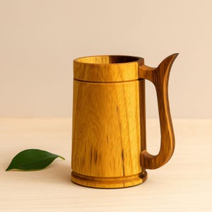 Handcrafted Wooden Mug 500ml | Teak Wood Coffee & Beer Mug | Natural Drinkware for Milk, Juice, Office, Travel | Gift-Ready and Durable