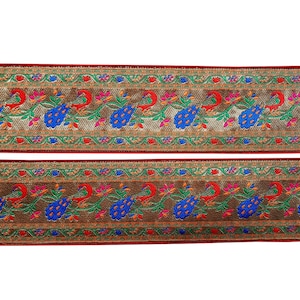 Silk Saree Border,Vintage Banarasi Brocade Saree Border,Brocade Trim Craft Ribbon,Bollywood Style Brocade Saree Border
