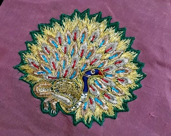 Naszywki z koralików w stylu vintage, aplikacja z pawiem w stylu boho, niestandardowe naszywki haftowane na plecak, dziennik, naszywka retro do przyszycia do albumu
