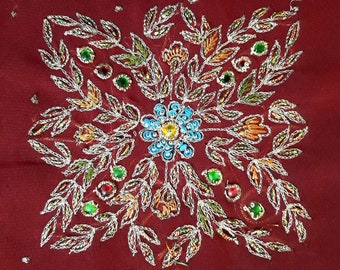 Hand Embroidered patches Flower Bouquet Applique custom patches embroidered patch for backpack Journal scrapbook sew on retro patch