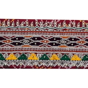 Vintage Saree Border India Decoratieve Trim Antiek Geborduurd Lint Zijde Sari Lace Decor Cloth Tape Hem Patch Applique SBS8929