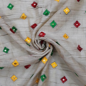 Vintage Indian Dupatta Long Stole Khadi Cotton Phulkari Shawl Handwoven Wrap Scarves DPM2281