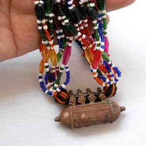 Vintage Indian Tribal Glass Beads Necklace,Kuchi Necklace,Kutch Gujarat BV102