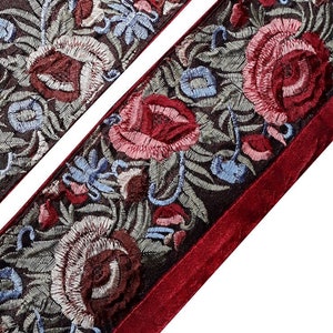 Bordure Bollywood indienne vintage Sari bordure dentelle perlée ruban de sari de soie Lehenga ourlet brodé antique décoration traditionnelle artisanat bricolage