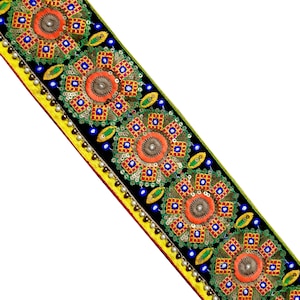 Vintage Saree Border India Adorno decorativo Antigua cinta bordada Seda Sari Encaje Decoración Cinta de tela Dobladillo Parche Aplique SI93