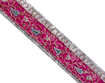 Vintage Embroidered Sari Border, Used Sewing Patchwork Fabric Trim, Women Ribbon Sari Border, Wholesale Trim, Sari Trim SI133