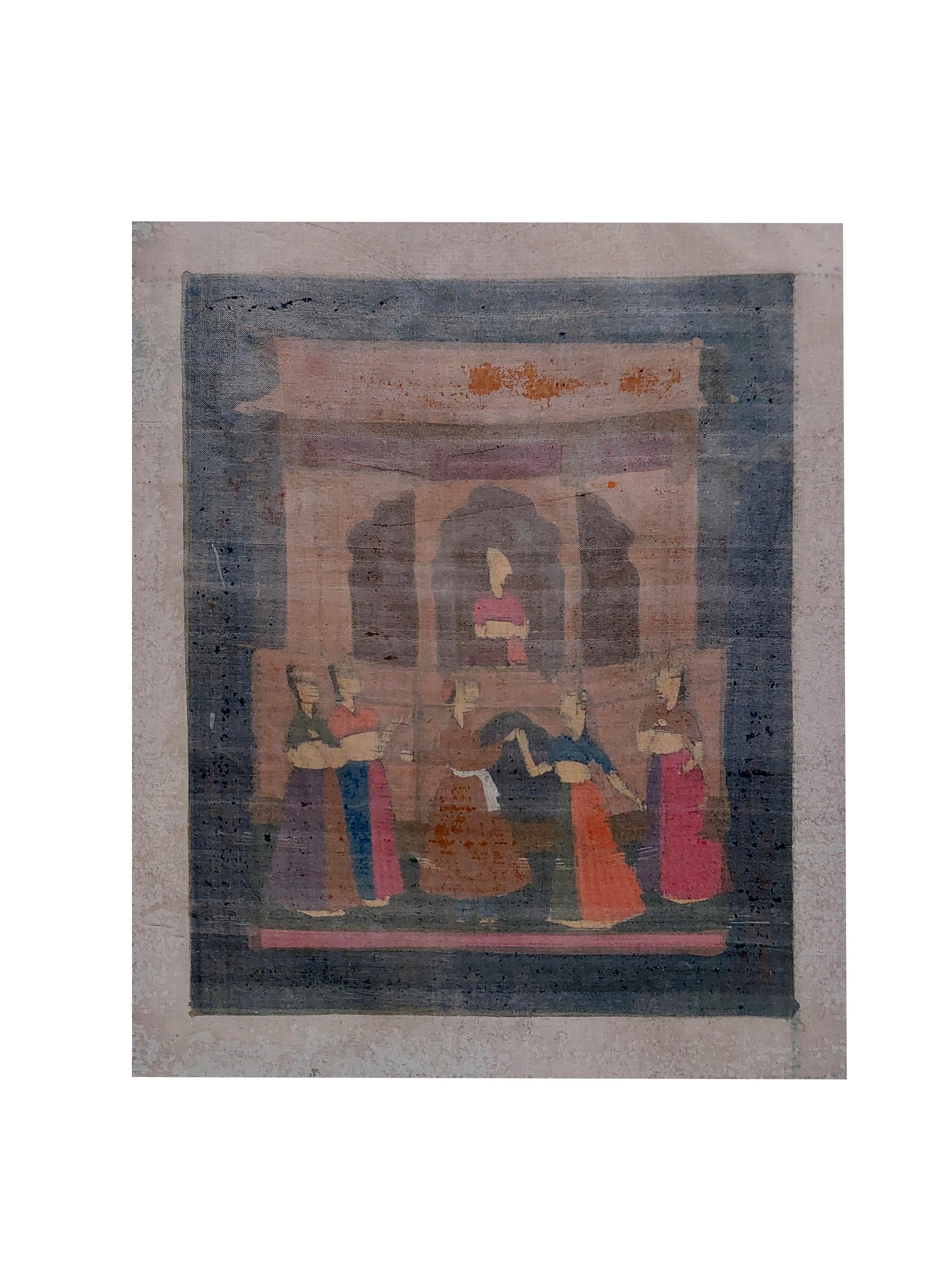 1980s Vintage Handmade Mughal Miniature Painting Royal Rajasthan