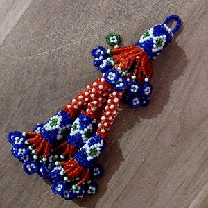 Handmade Afghan Glass Beads Keychain | Multicolor Beaded Tassel Accessory | Ethnic Boho Keychain for Bags or Keys Gift For Him or Her