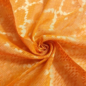 Vintage Mustard Gold Banarasi Art Silk Dupatta Brocade Geometric Indian Ethnic Wedding Stole Scarf Traditional, Gifts