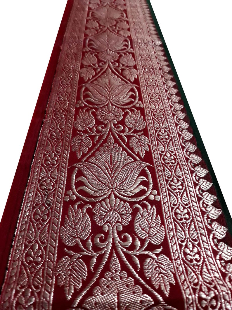 Vintage Banarasi Brocade Saree Border, Brocade Trim Craft Ribbon ...