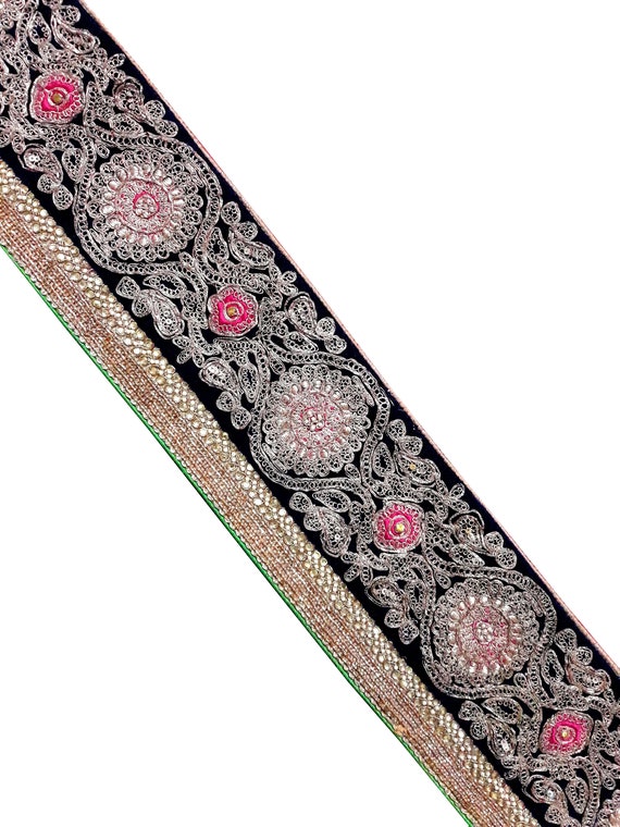 Online shop of exclusive borders and laces for wedding and bridemaid  dresses wholesale trim sale expensive laces beaded and zardosi work  designer exclusive border handmade designer trims embellishments tape