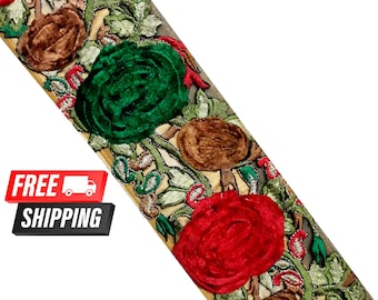 Embroidery Embellishments Decorative Saree Fabric Trim Indian Sari Border Embroidered Ribbon Craft Ribbon By The Yard Sewing Costume SM147
