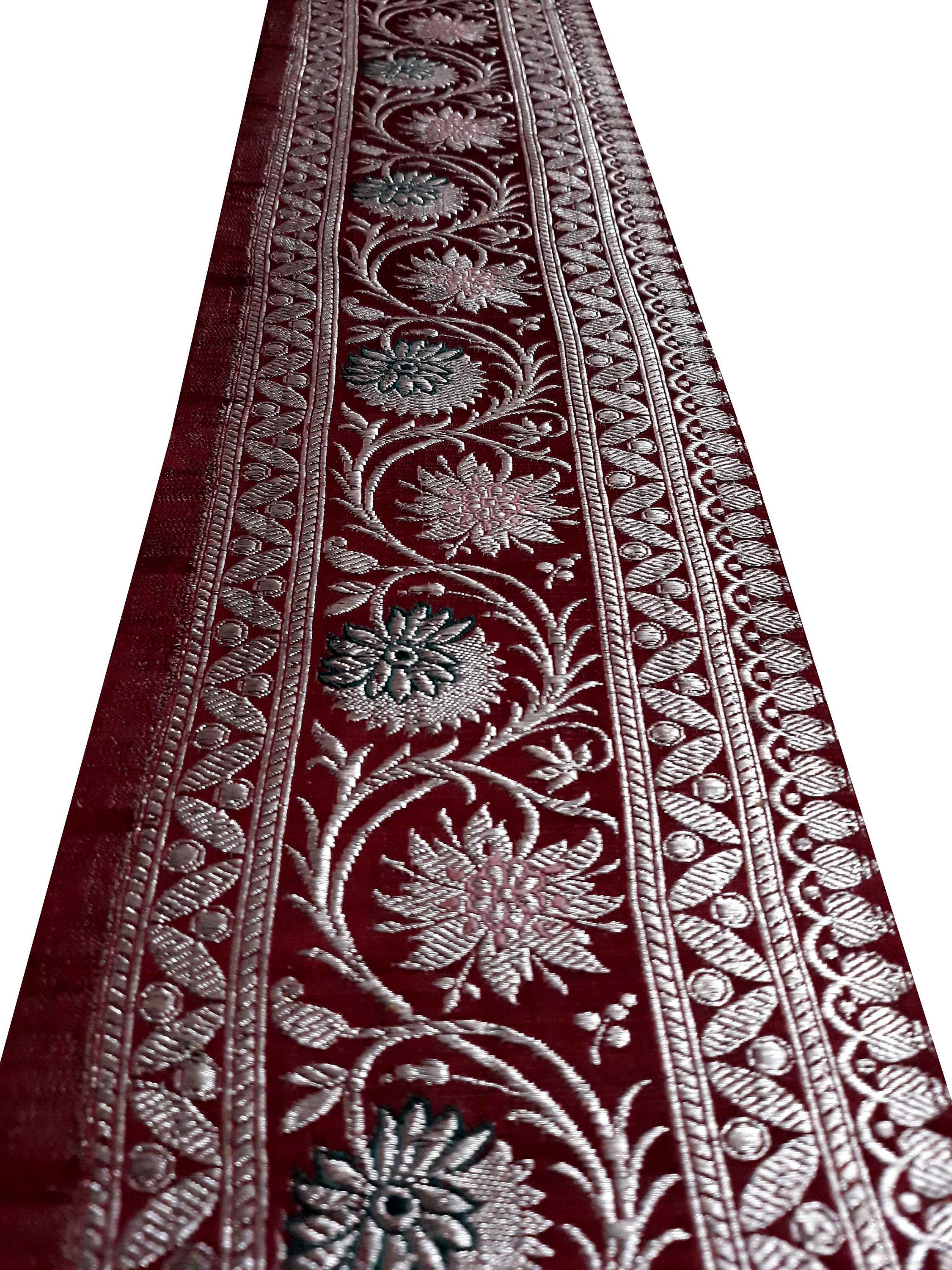 Vintage Banarasi Brocade Saree Border, Brocade Trim Craft Ribbon ...