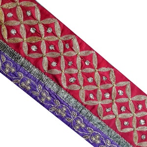 Vintage Indian Border Trim Ribbon Saree Trimming Fatto a mano Antico Ricamato Lehenga Hem Pizzo Patch Cloth Strip Ethnic Decor SG211
