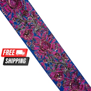 Vintage Indian Sari Border Embroidered Ribbon Saree Trimming Used Lace Craft Tape Home Wedding Decor Handmade Beaded SM73