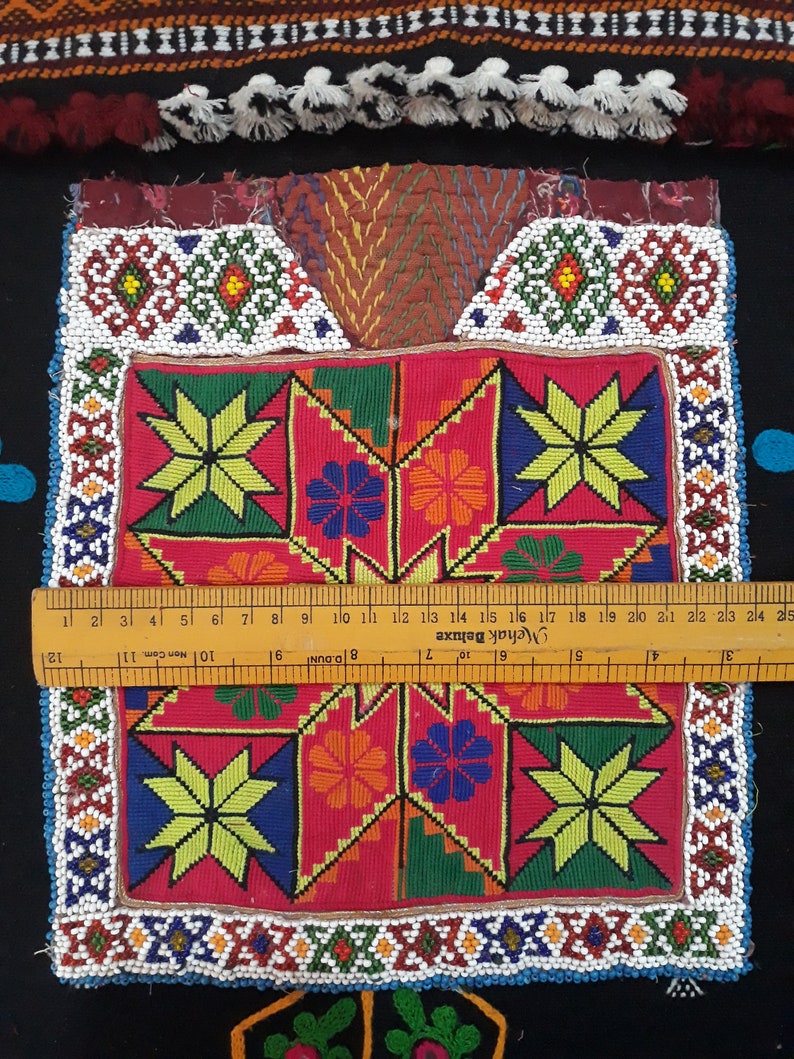 Vintage patches for jackets,Sew On Patch Back Patch Embroidered Patch,Appliques Hand Embroidery Vintage Tribal Neck Yoke Sewing Crafts
