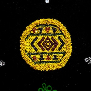 Banjara yoke patch ,Beaded Medallion Patch ,Boho patches, Afghani Patch for Costume Hippie Design, Hand Beaded Medallions for Costuming