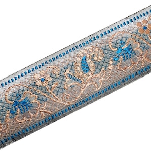 Vintage Banarasi Brocade Saree Ribbon, Brocade Trim Craft Ribbon, Bollywood Style Brocade Saree Border SG342