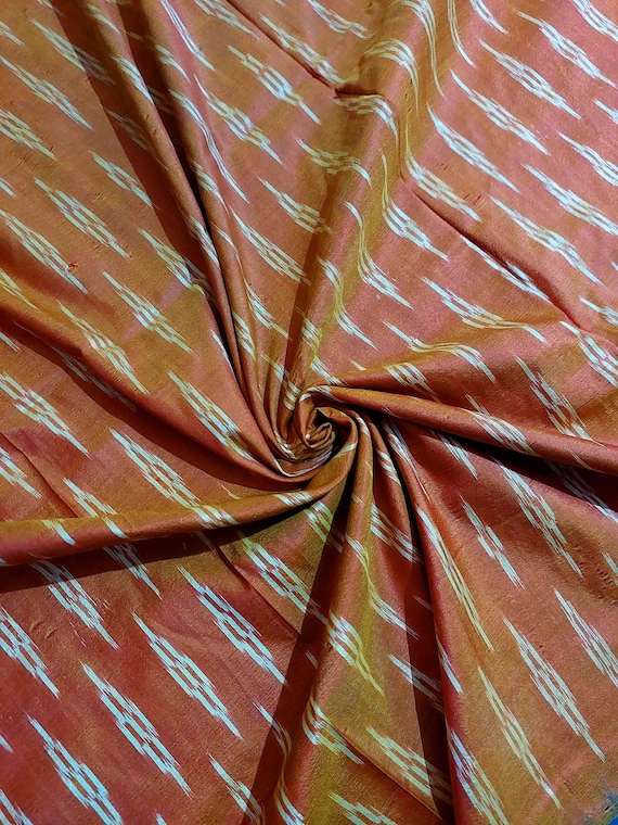 ikat silk dress material Pure Ikat Silk Fabric by the Yard Dress Making Cloth Collage Sewing Vintage Recycled Material Ikat Fabric Textile Saree Recycled Material