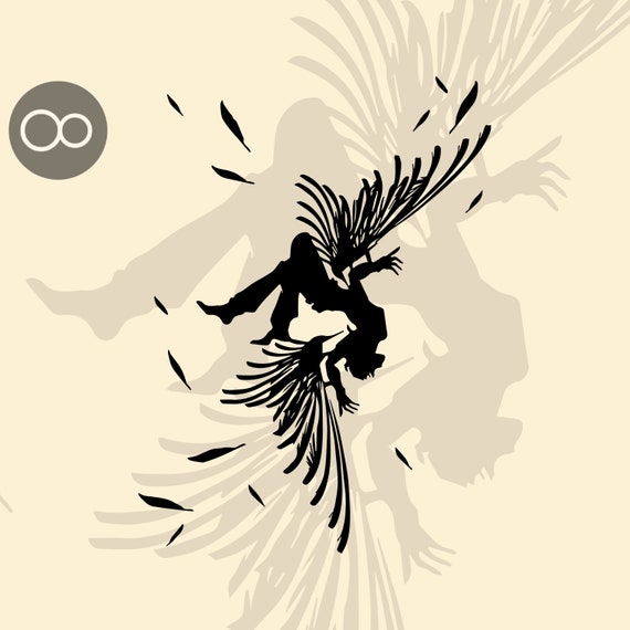 Icarus, character of ancient Greek legend. Vector drawing Stock