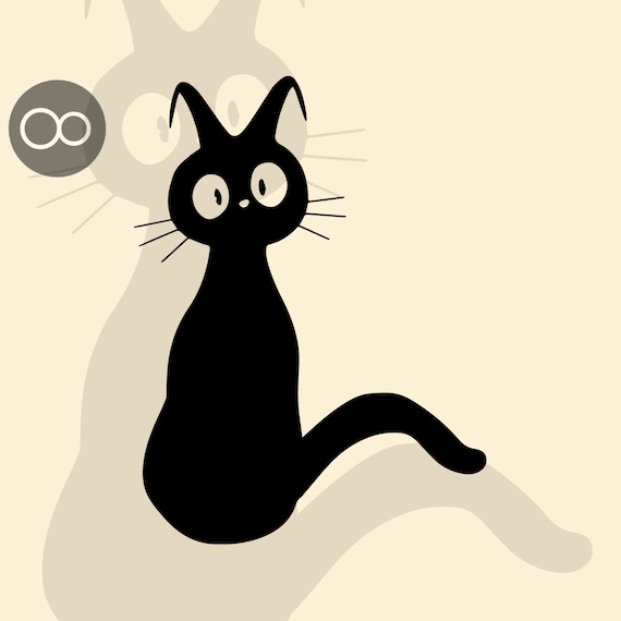 Kiki's Delivery Service Black Cat SVG EPS JPG Png Dwg | Etsy
