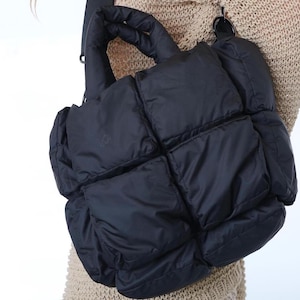 Oversize Puffy Laptop Bag - Large Puffer Tote Bag for Cozy Style -  Small Puffer Bag - Cozy Quilted  Tote for Your Essentials - Gift idea