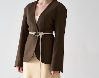 Faux Leather Rope Belt: Extra Long Knotted Vegan Waist Belt