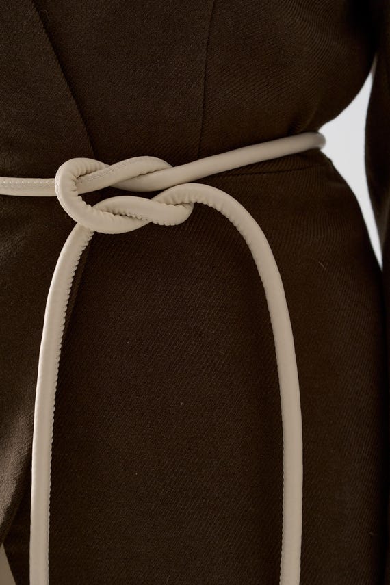 Soft Eco-Leather Rope Belt: Minimalist Wrap Waist Tie (2m Length)