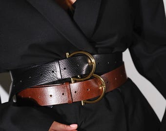 Handmade Vegetable-tanned Leather Belt: Women display picture 2