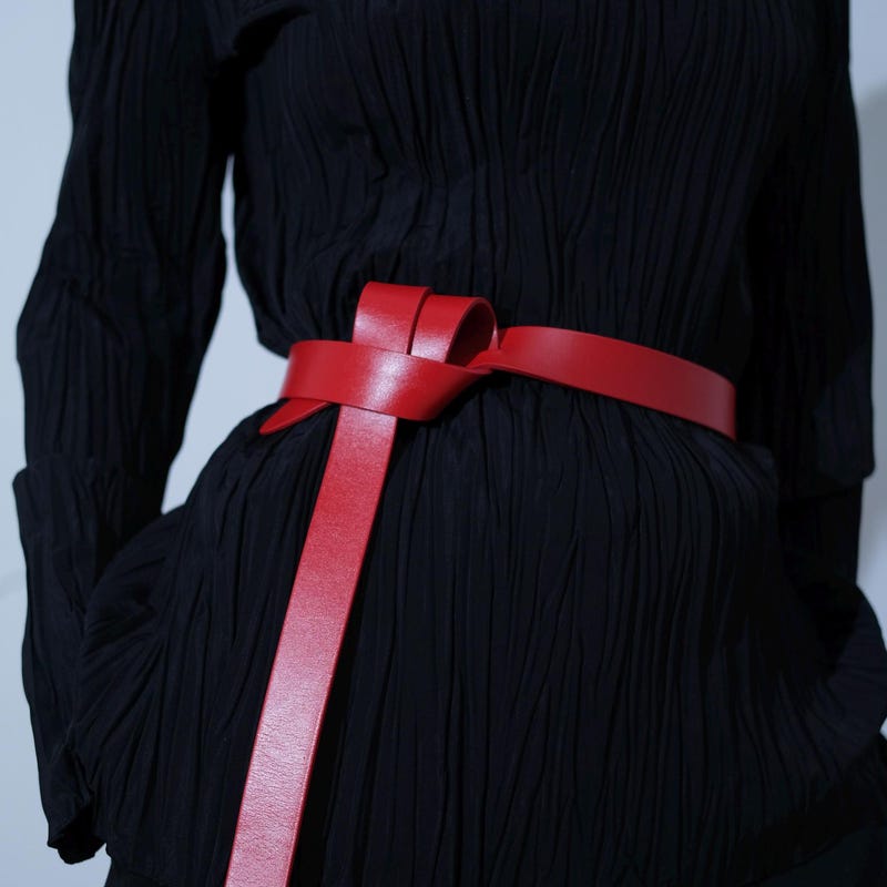 Rainette Leather Tie Belt Black main image 1