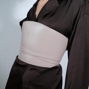 corset wide cream belt