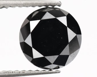 2.53 Carat Round Cut Black Diamond, Loose Gemstone