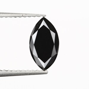 0.76 ct Natural black marquise diamond loose, marquise cut , Ethically sourced AAA Natural Diamond for Black diamond marquise stack ring