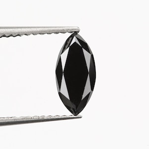 Marquise cut black diamond 0.82 ct , Natural black diamond loose Marquise diamond 9 mm Ethically sourced diamond for rose cut diamond ring