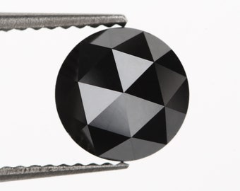 1.60 Carat Black Rose Cut Diamond, AAA Solitaire Loose Stone