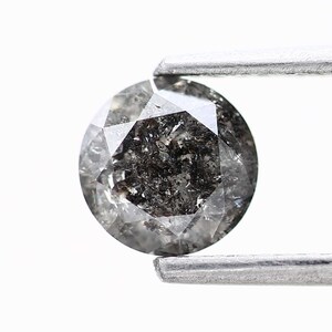 Natural Round Salt and Pepper Diamond, Black Inclusion Loose Diamond for Engagement Ring, Custom Jewelry Stone