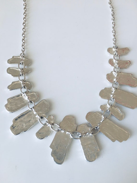 Silver metal best sale necklace