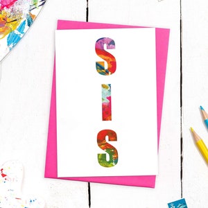 Sister Birthday Card | Sister Card | Sis Card | Family Card | Abstract Art Card