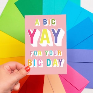 Carte de mariage moderne | Bravo pour votre grand jour | Carte de voeux A6 avec enveloppe colorée | Carte de félicitations pour mariage gay