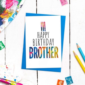 Carte d'anniversaire frère classique | Carte d'anniversaire pour frère | Conception d'art abstrait | Brother colorée de Zazzle.be Liste d'envies Vous avez des idées ? Cartes FSC
