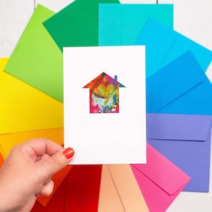 Carte pour maison neuve contemporaine | Carte Nouvelle Maison | Carte d'emménagement | carte déménagement | Carte hypothécaire | Carte Première Maison | Art abstrait coloré