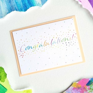 Carte de félicitations avec enveloppe colorée | Grossesse, fiançailles, nouvelle maison, nouvel emploi, bravo | Carte de voeux A6 pour amis et famille