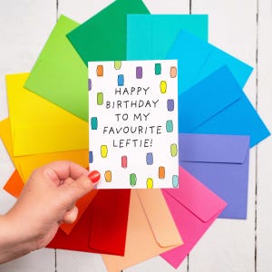 Carte d'anniversaire préférée des gauchers - S'ouvre aussi pour les gauchers ! | Carte d'anniversaire amusante pour les gauchers | Anniversaire d'un ami | Cartes de voeux A6