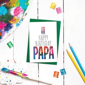 Papa Birthday Card | Papa Card | Card For Papa | Grandparent Birthday Card | Modern Birthday Card For Papa | From Grandchildren | Colourful